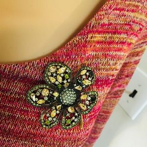 Heidi Daus Hues of Green Swarovski Flower Brooch